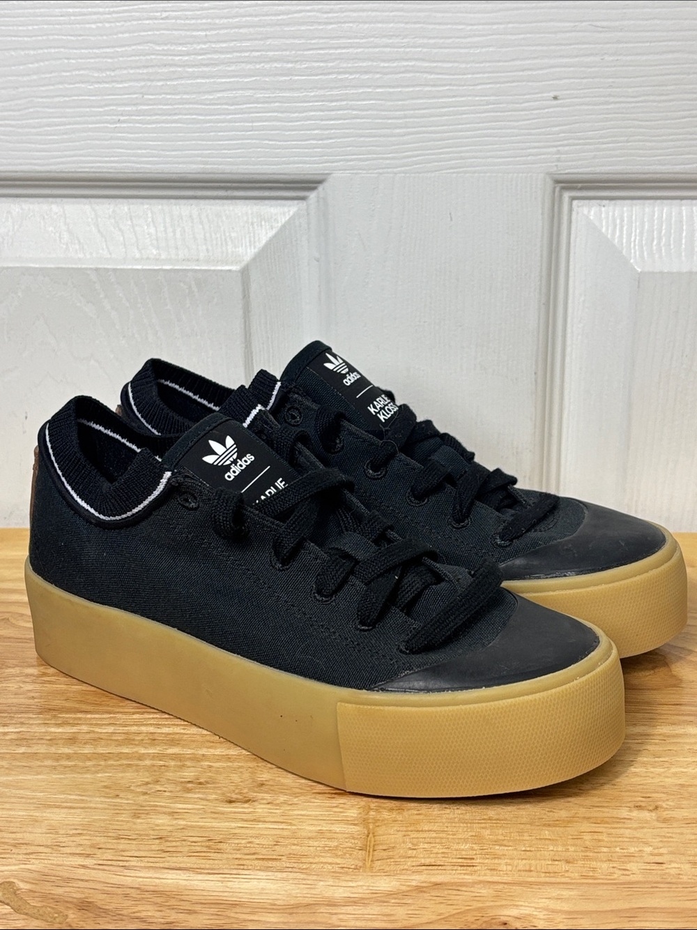 adidas Women's X Karli Kolss Platform Black Size 6.5 Sneakers Breathable knit